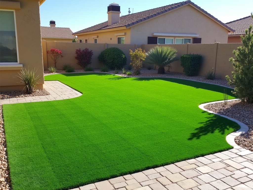 Backyard artificial turf install Las Vegas